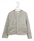 BEAUTY&YOUTH UNITED ARROWSビューティーアンドユースユナイテッドアローズ）の古着「ミックスツイードツイルノーカラージャケット」｜グレー