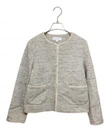 BEAUTY&YOUTH UNITED ARROWS（ビューティーアンドユースユナイテッドアローズ）の古着「ミックスツイードツイルノーカラージャケット」｜グレー