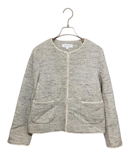 BEAUTY&YOUTH UNITED ARROWS（ビューティーアンドユースユナイテッドアローズ）BEAUTY&YOUTH UNITED ARROWS (ビューティーアンドユースユナイテッドアローズ) ミックスツイードツイルノーカラージャケット グレー サイズ:Lの古着・服飾アイテム