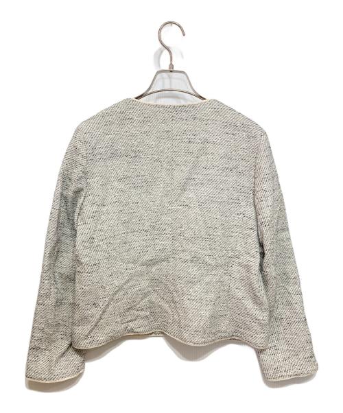 BEAUTY&YOUTH UNITED ARROWS（ビューティーアンドユースユナイテッドアローズ）BEAUTY&YOUTH UNITED ARROWS (ビューティーアンドユースユナイテッドアローズ) ミックスツイードツイルノーカラージャケット グレー サイズ:Lの古着・服飾アイテム