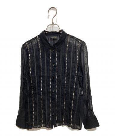 中古・古着通販】FENDI (フェンディ) シアーシャツ ブラック サイズ:44