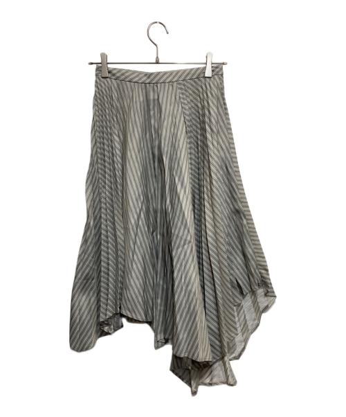 Acne studios（アクネ ストゥディオス）Acne studios (アクネ ストゥディオス) プリーツフレアスカート グレー×ホワイト サイズ:34の古着・服飾アイテム