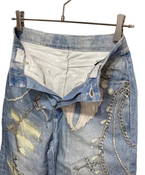 solni（solni）solni (solni) Printed wide leg Denim/プリントワイドデニム インディゴ サイズ:Sの古着・服飾アイテム