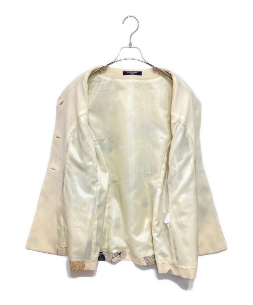LEONARD（レオナール）LEONARD (レオナール) フラワープリントトリムジャケット ベージュ サイズ:11ARの古着・服飾アイテム