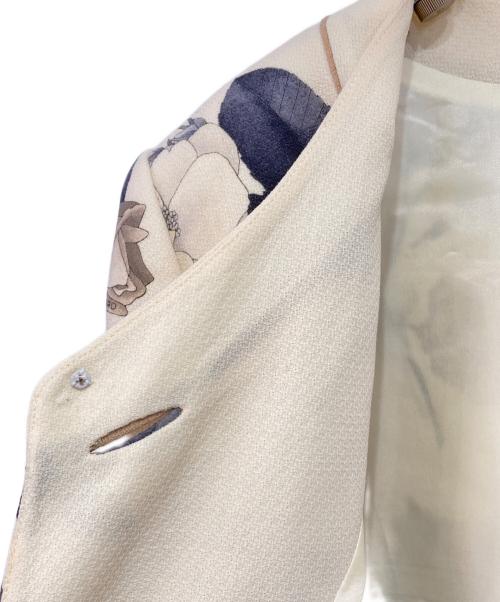 LEONARD（レオナール）LEONARD (レオナール) フラワープリントトリムジャケット ベージュ サイズ:11ARの古着・服飾アイテム