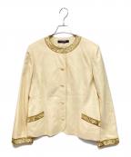 LEONARDレオナール）の古着「ノーカラージャケット」｜ベージュ