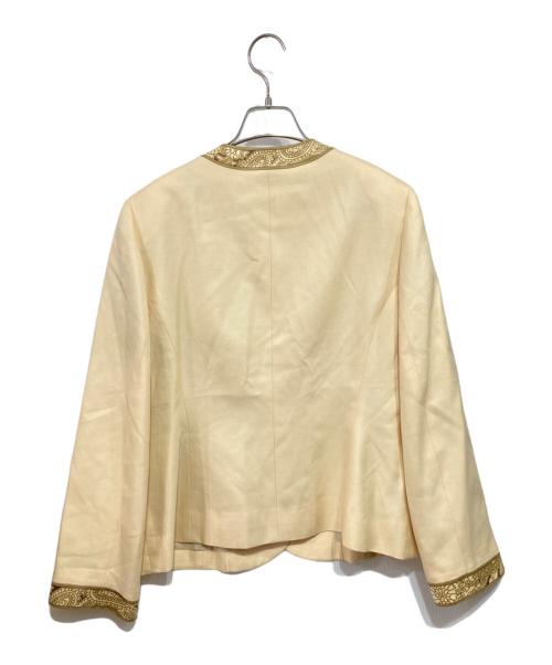 LEONARD（レオナール）LEONARD (レオナール) ノーカラージャケット ベージュ サイズ:13ARの古着・服飾アイテム