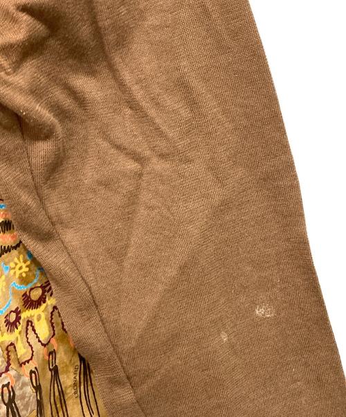 LEONARD（レオナール）LEONARD (レオナール) プリントカーディガン ベージュ×ブラウン サイズ:LLの古着・服飾アイテム