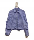 FRAMeWORKフレームワーク）の古着「100/2ストライプショートシャツ」｜ホワイト×ブルー