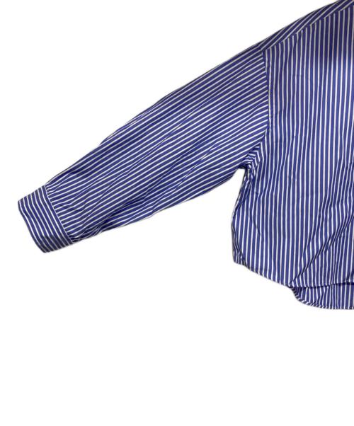 FRAMeWORK（フレームワーク）FRAMeWORK (フレームワーク) 100/2ストライプショートシャツ ホワイト×ブルー サイズ:記載無しの古着・服飾アイテム