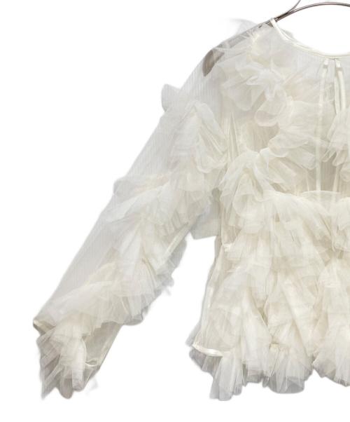 NOTREemor（ノートルエモア）NOTREemor (ノートルエモア) tulle veil top/チュールヴェールトップス ホワイト サイズ:Fの古着・服飾アイテム
