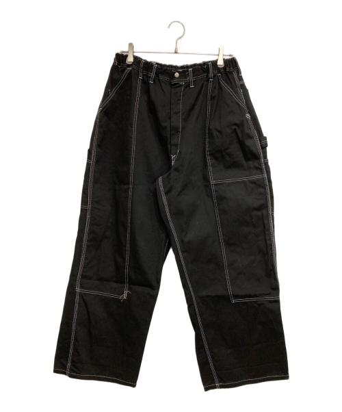 oddment（オッドメント）oddment (オッドメント) ステッチカーゴパンツ ブラック サイズ:表記無しの古着・服飾アイテム