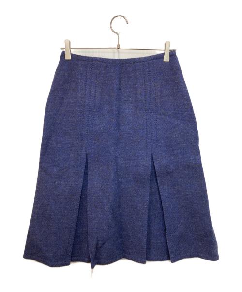 45R（フォーティファイブ・アール）45R (フォーティファイブ・アール) ウールボックスプリーツ スカート ネイビー サイズ:2の古着・服飾アイテム