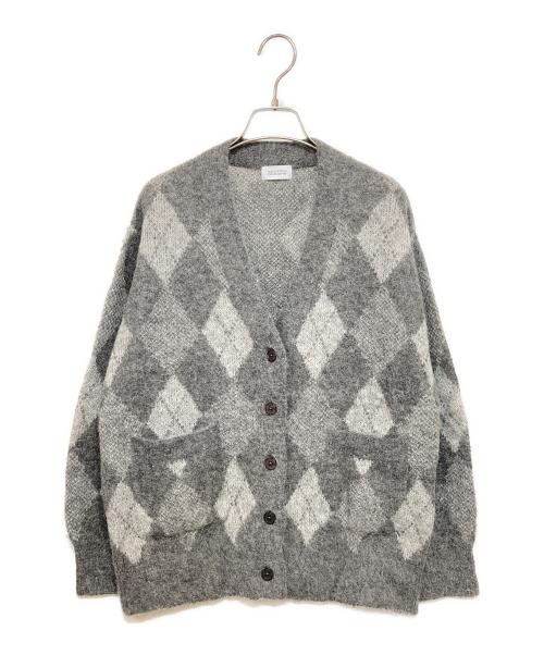 MACKINTOSH PHILOSOPHY（マッキントッシュ フィロソフィー）MACKINTOSH PHILOSOPHY (マッキントッシュ フィロソフィー) アーガイルモヘヤシャギーカーディガン グレー サイズ:38の古着・服飾アイテム