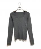 anuansアニュアンス）の古着「シルクカシミアブレンドデコルテリブニット」｜グレー