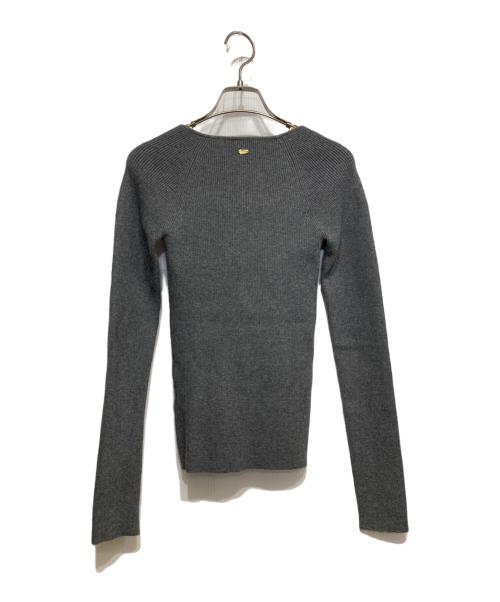 anuans（アニュアンス）anuans (アニュアンス) シルクカシミアブレンドデコルテリブニット グレー サイズ:Fの古着・服飾アイテム