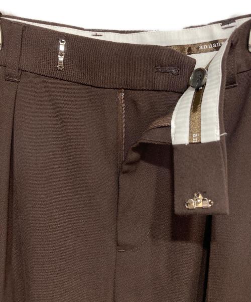 anuans（アニュアンス）anuans (アニュアンス) ベーシックタックワイドパンツ ブラウン サイズ:2の古着・服飾アイテム