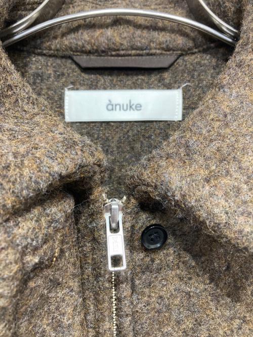anuke（アンヌーク）anuke (アンヌーク) Sliver Zip Blouzon ブラウン サイズ:36の古着・服飾アイテム