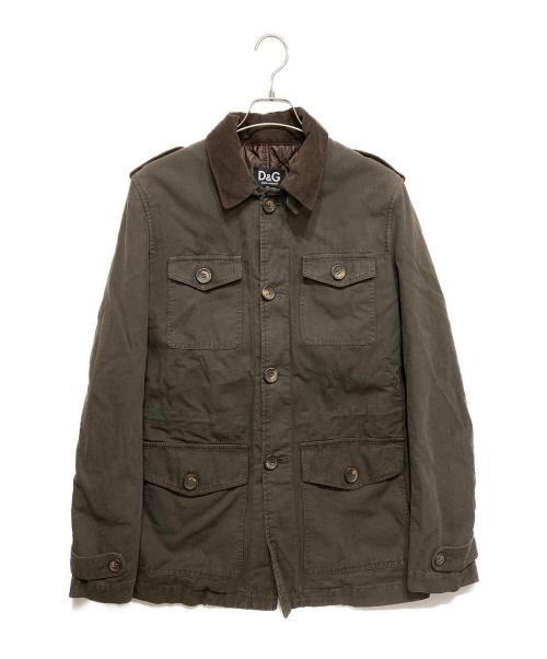 DOLCE & GABBANA（ドルチェ＆ガッバーナ）DOLCE & GABBANA (ドルチェ＆ガッバーナ) ライナー付きハンティングジャケット ブラウン サイズ:46の古着・服飾アイテム