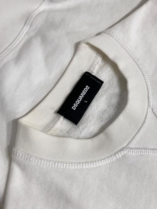 DSQUARED2（ディースクエアード）DSQUARED2 (ディースクエアード) Two Sides Sweatshirt ホワイト サイズ:Lの古着・服飾アイテム
