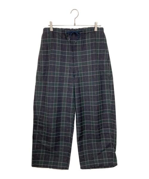 BEAMS PLUS（ビームスプラス）BEAMS PLUS (ビームスプラス) タータンチェック ミリタリー イージーパンツ ホワイト×ネイビー サイズ:Ｍの古着・服飾アイテム