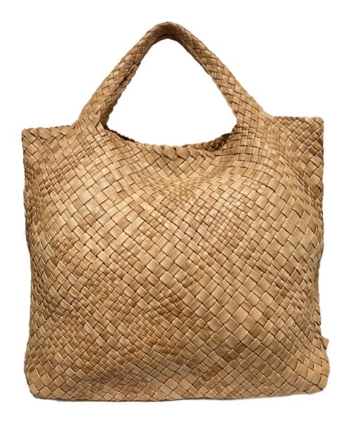 FALORNI ITALIA（ファロルニ イタリア レ ボルセ）FALORNI ITALIA (ファロルニ イタリア レ ボルセ) イントレチャートレザーハンドバッグ ベージュの古着・服飾アイテム