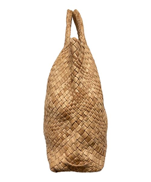 FALORNI ITALIA（ファロルニ イタリア レ ボルセ）FALORNI ITALIA (ファロルニ イタリア レ ボルセ) イントレチャートレザーハンドバッグ ベージュの古着・服飾アイテム