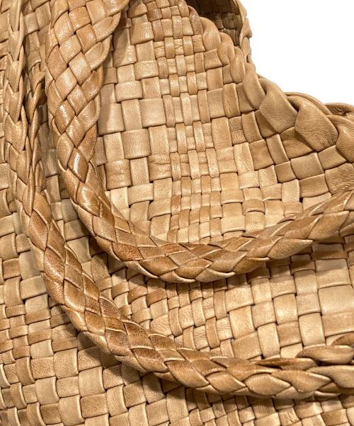 FALORNI ITALIA（ファロルニ イタリア レ ボルセ）FALORNI ITALIA (ファロルニ イタリア レ ボルセ) イントレチャートレザーハンドバッグ ベージュの古着・服飾アイテム