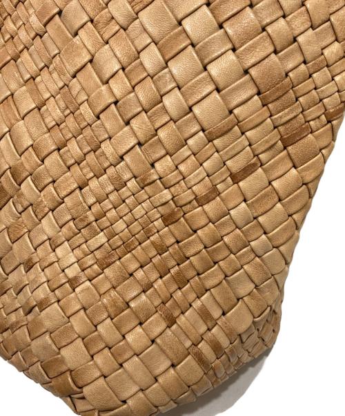 FALORNI ITALIA（ファロルニ イタリア レ ボルセ）FALORNI ITALIA (ファロルニ イタリア レ ボルセ) イントレチャートレザーハンドバッグ ベージュの古着・服飾アイテム