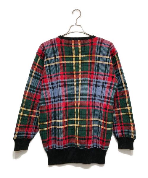 POLO SPORT（ポロスポーツ）POLO SPORT (ポロスポーツ) タータンチェックコットンニット ブルー×レッド サイズ:Mの古着・服飾アイテム