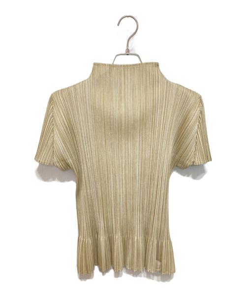 PLEATS PLEASE（プリーツプリーズ）PLEATS PLEASE (プリーツプリーズ) 半袖プリーツカットソー ベージュ サイズ:3の古着・服飾アイテム