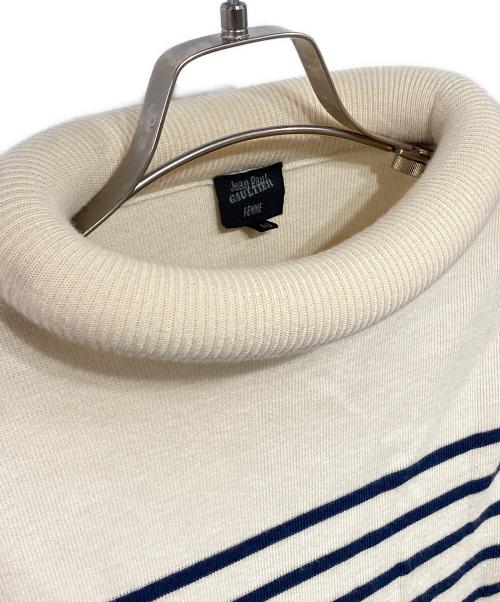 Jean Paul GAULTIER（ジャンポールゴルチェ）Jean Paul GAULTIER (ジャンポールゴルチェ) タートルネックニット ネイビー×アイボリー サイズ:40の古着・服飾アイテム