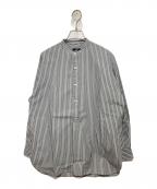 YLEVEイレーヴ）の古着「バンドカラー ストライププルオーバー」｜グレー