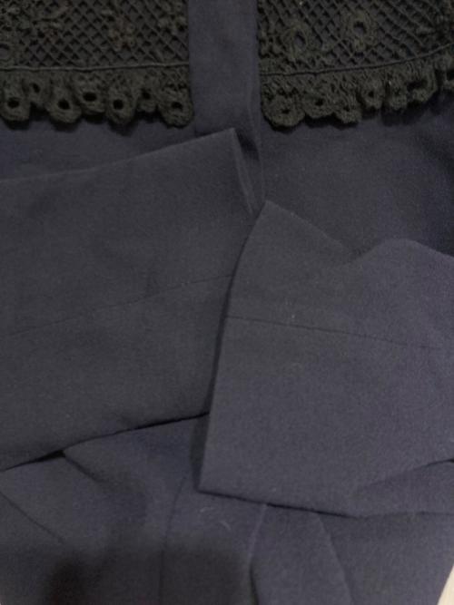 VALENTINO（ヴァレンティノ）VALENTINO (ヴァレンティノ) レースノーカラージャケット ネイビー サイズ:42の古着・服飾アイテム