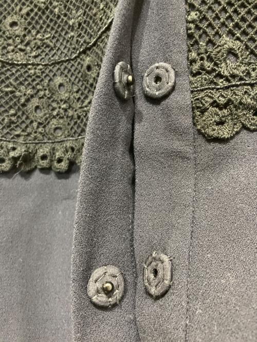 VALENTINO（ヴァレンティノ）VALENTINO (ヴァレンティノ) レースノーカラージャケット ネイビー サイズ:42の古着・服飾アイテム