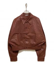 H BEAUTY&YOUTH（エイチ ビューティー&ユース）の古着「ドルマンスリーブシャツジャケット」｜エンジ