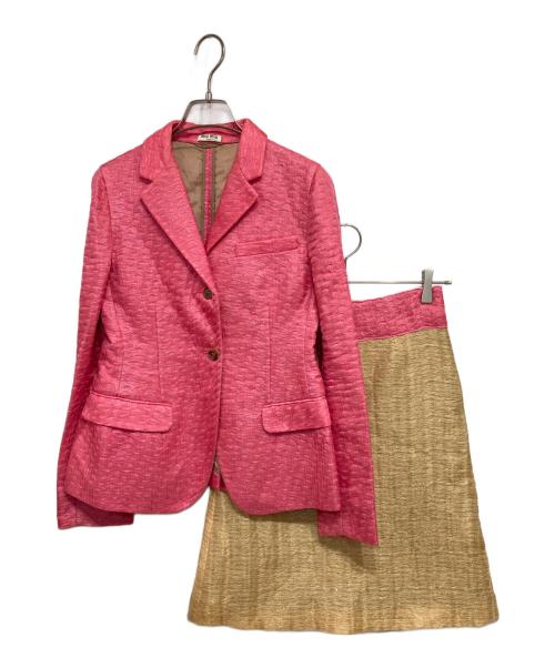 MIU MIU（ミュウミュウ）MIU MIU (ミュウミュウ) セットアップ ライトピンク サイズ:JK:36/PT:38の古着・服飾アイテム