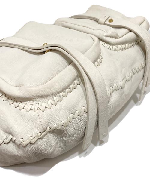 RALPH LAUREN（ラルフローレン）RALPH LAUREN (ラルフローレン) レザーワンショルダーバッグ ホワイトの古着・服飾アイテム