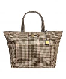 LAUREN RALPH LAUREN（ローレンラルフローレン）の古着「千鳥格子柄トートバッグ」｜ブラウン