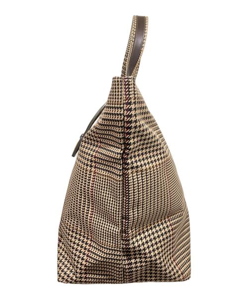 LAUREN RALPH LAUREN（ローレンラルフローレン）LAUREN RALPH LAUREN (ローレンラルフローレン) 千鳥格子柄トートバッグ ブラウンの古着・服飾アイテム