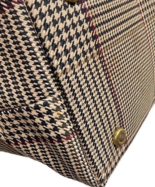 LAUREN RALPH LAUREN（ローレンラルフローレン）LAUREN RALPH LAUREN (ローレンラルフローレン) 千鳥格子柄トートバッグ ブラウンの古着・服飾アイテム