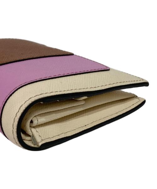 MARNI（マルニ）MARNI (マルニ) バイフォールドウォレット ピンク×ブラウンの古着・服飾アイテム