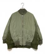 Tree Cafeツリーカフェ）の古着「ニットドッキングMA-1」｜オリーブ