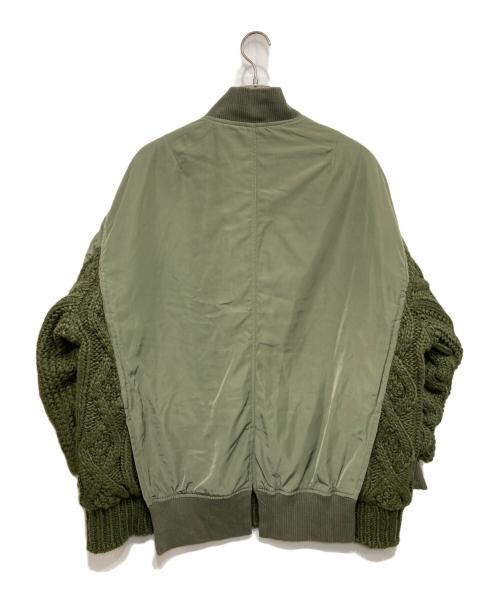 Tree Cafe（ツリーカフェ）tree cafe (ツリーカフェ) ニットドッキングMA-1 オリーブ サイズ:Fの古着・服飾アイテム