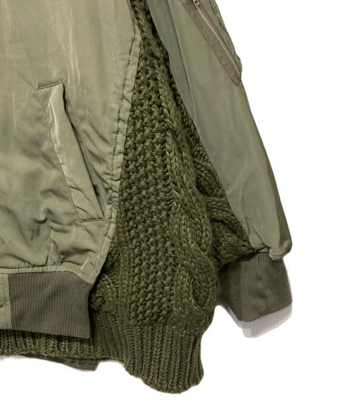 Tree Cafe（ツリーカフェ）tree cafe (ツリーカフェ) ニットドッキングMA-1 オリーブ サイズ:Fの古着・服飾アイテム