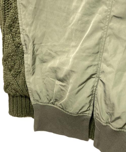 Tree Cafe（ツリーカフェ）tree cafe (ツリーカフェ) ニットドッキングMA-1 オリーブ サイズ:Fの古着・服飾アイテム