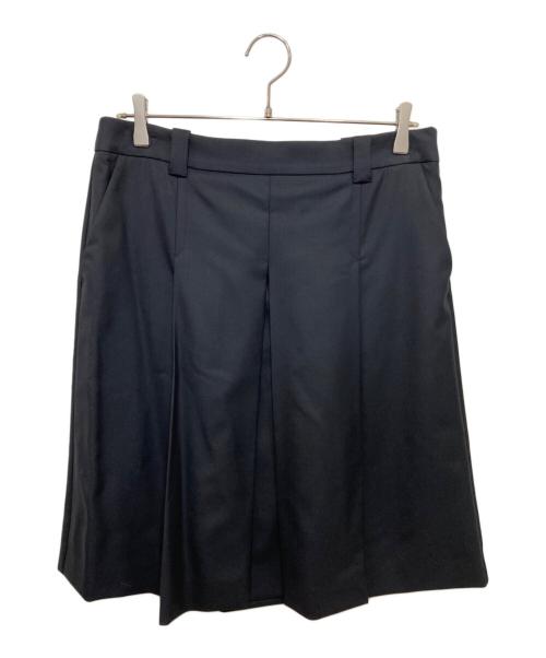 MIU MIU（ミュウミュウ）MIU MIU (ミュウミュウ) コードラッププリーツスカート ネイビー サイズ:40の古着・服飾アイテム