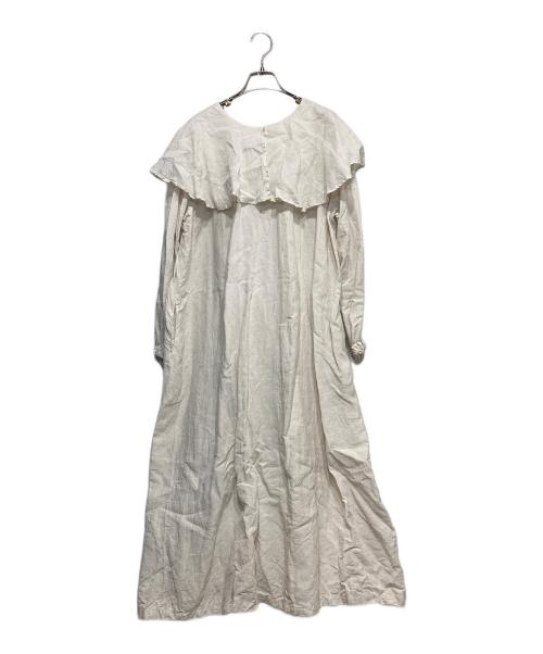 nest Robe（ネストローブ）nest Robe (ネストローブ) リネンラップカラーワンピース ベージュ サイズ:Fの古着・服飾アイテム