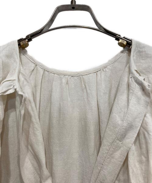 nest Robe（ネストローブ）nest Robe (ネストローブ) リネンラップカラーワンピース ベージュ サイズ:Fの古着・服飾アイテム