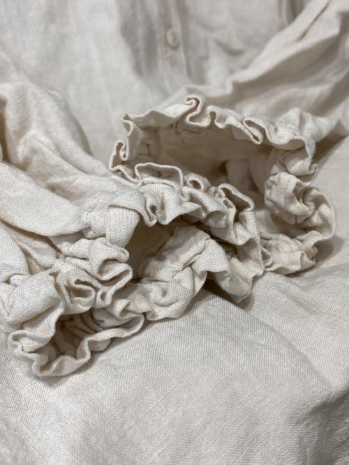 nest Robe（ネストローブ）nest Robe (ネストローブ) リネンラップカラーワンピース ベージュ サイズ:Fの古着・服飾アイテム